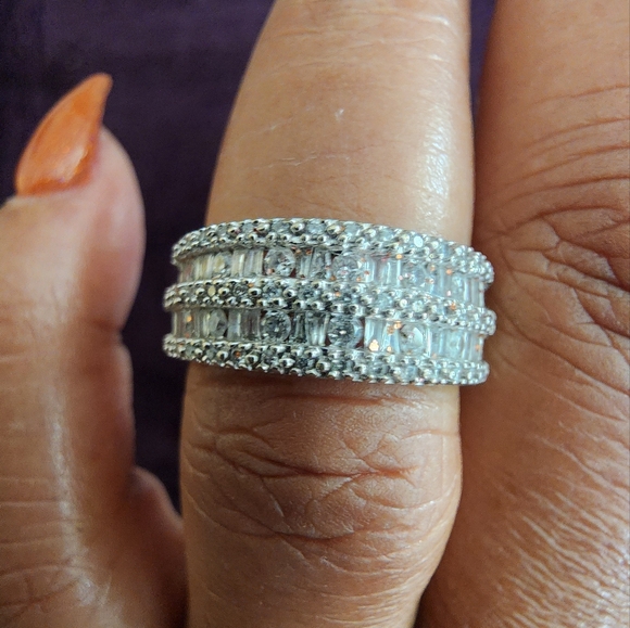 Zales 14K White Gold Princess-Cut Diamond Engagement Ring & Wedding Band Set - Picture 6 of 13